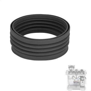 Imagem de watchget Funil de café de fole de silicone compatível com máquina de café expresso DeLonghi EC9865 de dose única, acessórios de limpeza reduzem a retenção de moagem de café, cinza