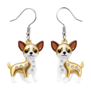 Imagem de OSCCI Adoráveis brincos de acrílico para filhotes de cachorro – Ganchos de liga durável, com tema de animal de estimação fofos, ótimos para roupas casuais e de festa, Acrílico, Sem pedra preciosa