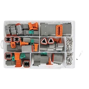 Imagem de 1 caixa DT06-2/3/4/6/8/12S Series Kit conector de fio impermeável DT04-2/3/4/6/8/12P selado automotivo com caixa de pinos (conjuntos F, 10 conjuntos)