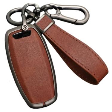 Imagem de Capa protetora para chave remota de carro de couro de liga de zinco compatível com Great Wall Poer compatível com GWM Vanguard decoração de chave de carro Shell Fob(Gun Brown kit)