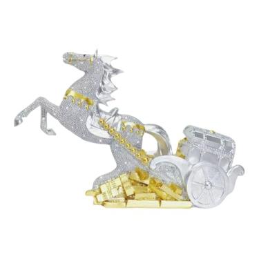 Imagem de Estátua do Ano do Cavalo 2026 - Ornamento Que Traz Riqueza,Estátua De Resina Do Cavalo Do Ano Lunar Chinês - Para Colecionadores Decoracao Estante Quarto Criado Mudo
