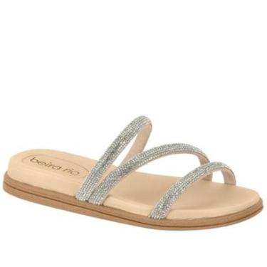 Imagem de Chinelo Feminino Beira Rio Flatform Tiras Strass e Metalizad-Feminino