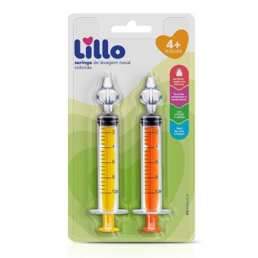 Imagem de Seringa para Lavagem Nasal Lillo com Ponteira 4+ Meses Colorida 2 Unidades