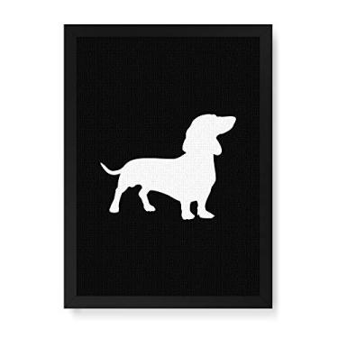 Imagem de Arte Maníacos Quadro Decorativo Tela Canvas Silhueta Dachshund - 46x32,5cm (Moldura caixa laca preta)