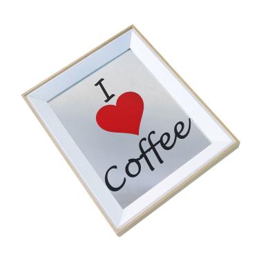 Imagem de Bandeja Espelhada de Madeira Cantinho Café 24x30cm