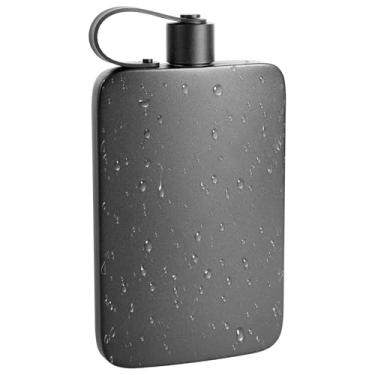 Imagem de Garrafa de água plana de aço inoxidável com design de tampa integrada garrafa portátil de 500 ml para esportes ao ar livre presente de viagem para amigo casal