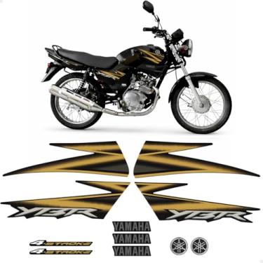 Imagem de SPORTINOX, Kit Adesivos Para Yamaha Ybr 125 2006 Moto Preta + Emblemas