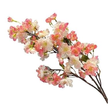 Imagem de Flores artificiais para decoração moderna simulada ramo de flor de cerejeira flores falsas flores arco de casamento guia flores casa escritório vaso arranjo de flores plantas artificiais e flores (B)