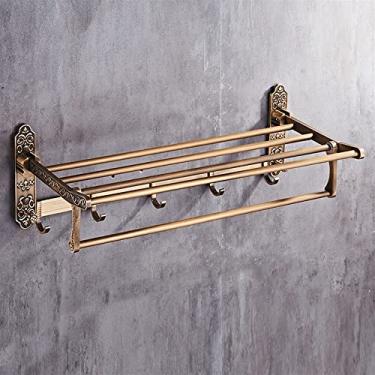 Imagem de 3FLQOOPP Toalheiro, toalheiro de banheiro, suporte de toalha montado na parede, toalheiro de banho dobrável, suporte de banheiro ativo, prateleira de toalha dupla antiga/D/a Feito na China