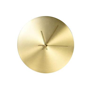 Imagem de Relógio de parede nórdico silencioso para sala de estar dourado redondo relógio de parede de metal criativo decoração de casa