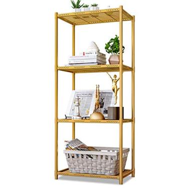 Imagem de U5GAAALPPQ9 Prateleira de cozinha Suporte de forno micro-ondas Unidade de armazenamento de 4 prateleiras Rack de forno de micro-ondas Prateleiras multifuncionais de metal Rack de padeiro de cozinha