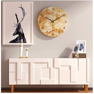 Imagem de U5GAAALPPQ9 Relógio de parede 30,5 cm silencioso sem tique-taque moderno relógio de parede redondo grande número com ABS e tampa de vidro HD operado por bateria para sala de estar/quarto, C, 12