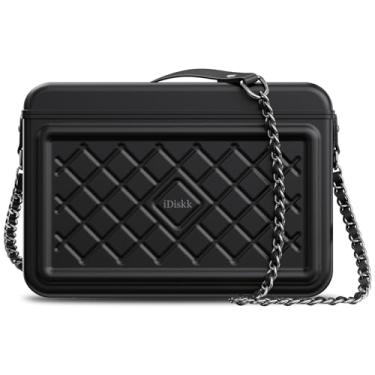 Imagem de iDiskk Cofre de segurança, cofre de metal antifurto com desbloqueio de impressão digital e senha, certificação MFi compatível com Find My App (apenas iOS) ideal para armazenamento seguro de objetos de