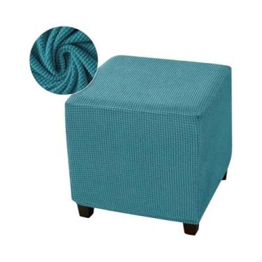 Imagem de Capa Elástica De Fleece Polar Para Puff Quadrado, Protetor De Móveis -