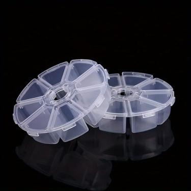 Imagem de 1 caixa de armazenamento de plástico de 8 grades, para joias, miçangas, brincos e pequenos acessórios, design independente em pé