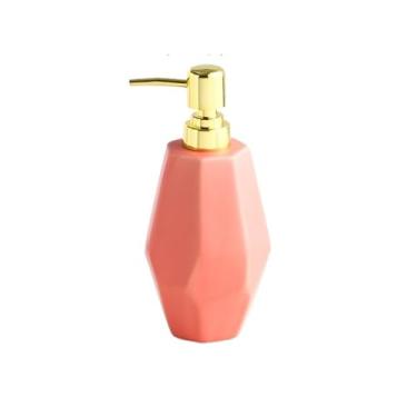 Imagem de Garrafa de loção de cerâmica de 500 ml para casa de banho, champô, gel de banho, dispensador de sabonete, frasco líquido (vermelho)