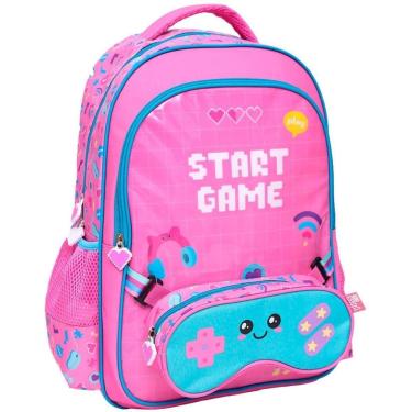 Imagem de Kit Mochila Costas 17 Gamer Girl E Estojo Infantil Escolar