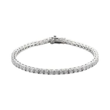 Imagem de Pulseira Tennis Feminina E Masculina De Moissanite 3mm 4mm Banhada a P