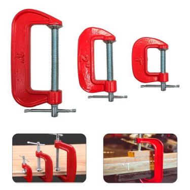 Imagem de ARSENAL - Kit 3 Grampos Sargento Tipo C 1" Pol 2" Pol 3"Pol