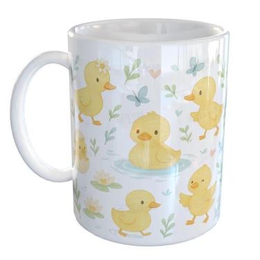 Imagem de Caneca Porcelana Patinhos Amarelinhos Fofinhos - Pense Canecas, Branco
