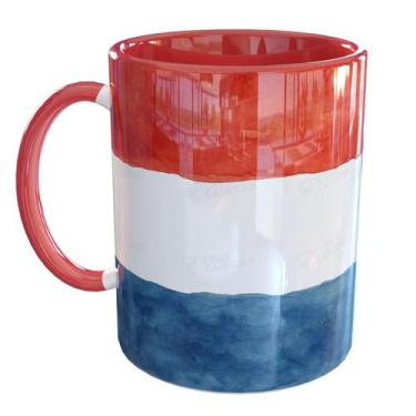 Imagem de Caneca Porcelana Holanda Países Baixos - Pense Canecas, Vermelho