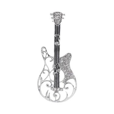 Imagem de Broche De Violino Unissex Feminino Com Strass E Esmalte, Acessório De 