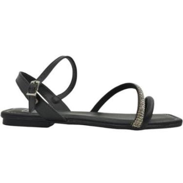 Imagem de Sandália Feminina Rasteira Casual Social Dia a Dia Passeio Trabalho com Strass Moleca 5462.138-Feminino