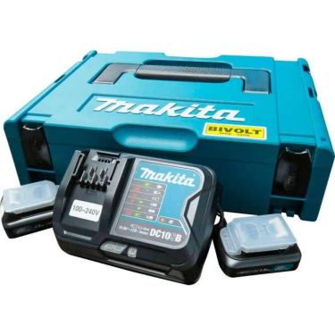 Imagem de Carregador Bivolt 1.5Ah a 4.0Ah DC10SB com 2 Baterias 1,5ah 12V e Maleta MAKITA