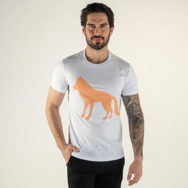 Imagem de Camiseta Acostamento Branca Lobo Laranja-Masculino