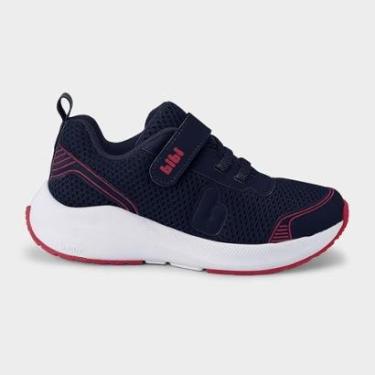 Imagem de Tênis Infantil Bibi High School Azul Marinho com Rosa-Feminino