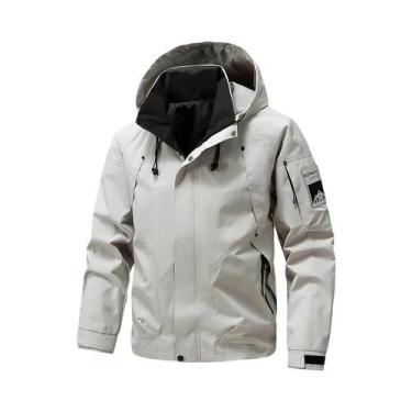 Imagem de Jaqueta Softshell Masculina Impermeável Com Capuz, Leve, Corta-Vento, 
