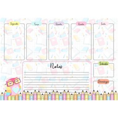 Imagem de Planner De Mesa Planejamento Semanal 52 Folhas Corujinha - Arwetech