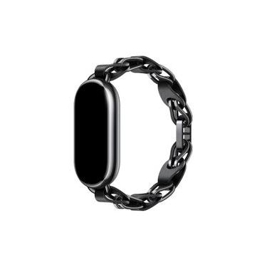 Imagem de Bracelete Trancado De Metal Para Xiaomi Smart Band 8 Preto