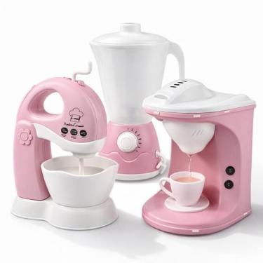 Imagem de Kit Cozinha Infantil Le Chef 3 Peças Cafeteira Sai Água Brinquedo Faz 