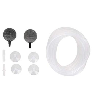 Imagem de GLOGLOW Kit de acessórios para bomba de ar de aquário, kit de acessórios para bomba de oxigênio para aquário, com tubos de ar de linha aérea transparente, válvulas de retenção e conectores para tanque de peixes