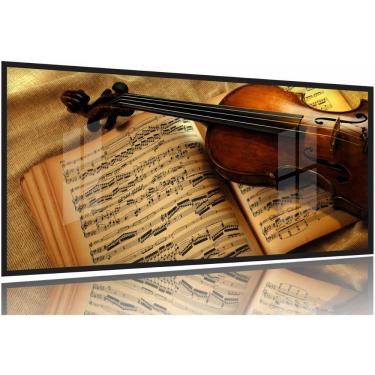 Imagem de Quadro Decorativo Violão 130x60 Moldura Preta 2x2