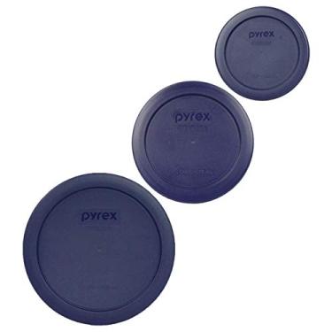 Imagem de Pyrex (1) 7200-PC 2 Cup (1) 7201-PC 4 Cup (1) 7202-PC 1 Cup Blue Tampas de substituição, Azul, 1-Cup, 3