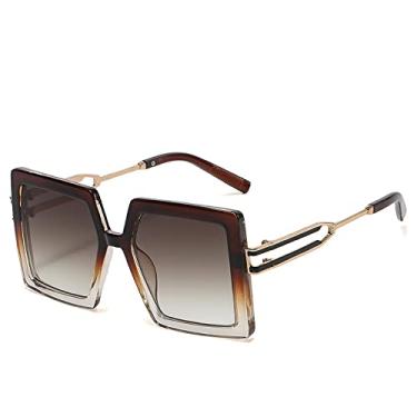 Imagem de Óculos de sol quadrado oco de armação grande Óculos de sol de personalidade fashion Óculos de sol tendência All-match óculos de sol masculinos e femininos, 4, tamanho único