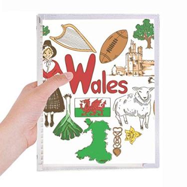 Imagem de Wales Love Heart UK Landscap National Flag Notebook diário de folhas soltas recarregáveis papelaria