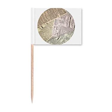 Imagem de Stack Jornal Clutter Art Deco Presente Fashion Palito Bandeiras Marcador Decoração de Festa