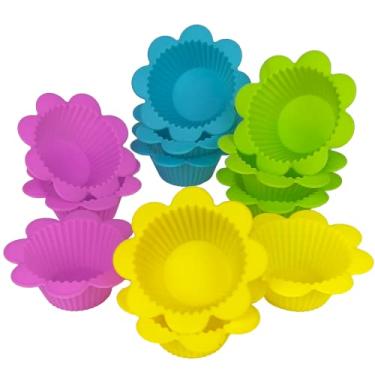 Imagem de Conjunto de 12 suportes de moldes de flores de cupcake de silicone da EXULTIMATE (Multitis)