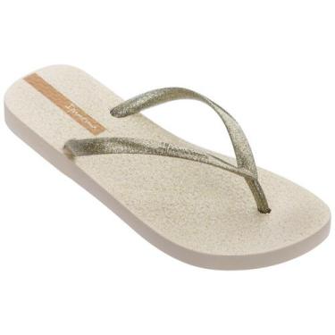 Imagem de Chinelo Feminino Ipanema Glitter Bege/Ouro