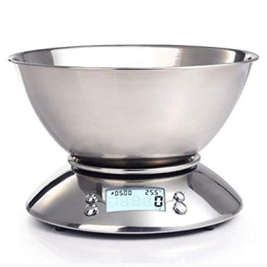 Imagem de balanças de cozinha digitais com tigela, balanças de cozinha balanças de cozinha digitais balanças de cozinha de aço inoxidável com tigela removível, sensor de temperatura