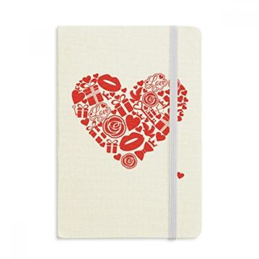 Imagem de Dia dos Namorados Coração Vermelho Rosa Presente Love Caderno Oficial Tecido Rígido Diário Clássico