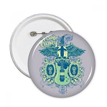 Imagem de Pinos redondos com estampa de instrumentos musicais de jazz, emblema, decoração de roupas, 5 peças, presente