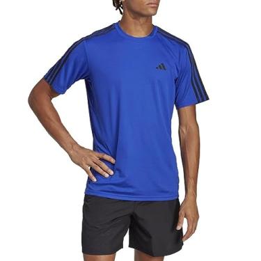 Imagem de Camiseta Adidas Masculina Treino Train Essentials 3-stripes Lucid Blue/black Ib8153 M