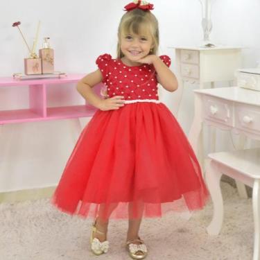 Imagem de Vestido Infantil Vermelho Daminha De Casamento Princesa - Moderna Meni