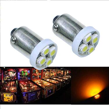 Imagem de Lâmpada para máquina de pinball LED PA 10 pçs #1893 #44 #47 #756 #1847 BA9S 4SMD LED baioneta pinball amarelo (laranja/âmbar) - 6,3V