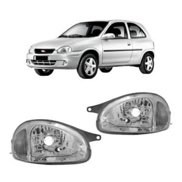 Imagem de Farol Corsa Hatch/Classic 2000 a 2010 Cristal Carcaça Cinza (Lado Esquerdo)