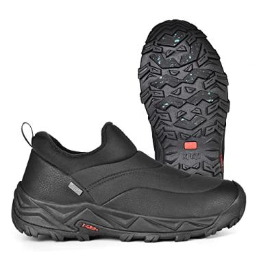 Imagem de XPETI Mocassins masculinos casuais de inverno para neve Cocoon moc impermeável para caminhadas na selva, fácil de calçar e descalçar, Preto, 45